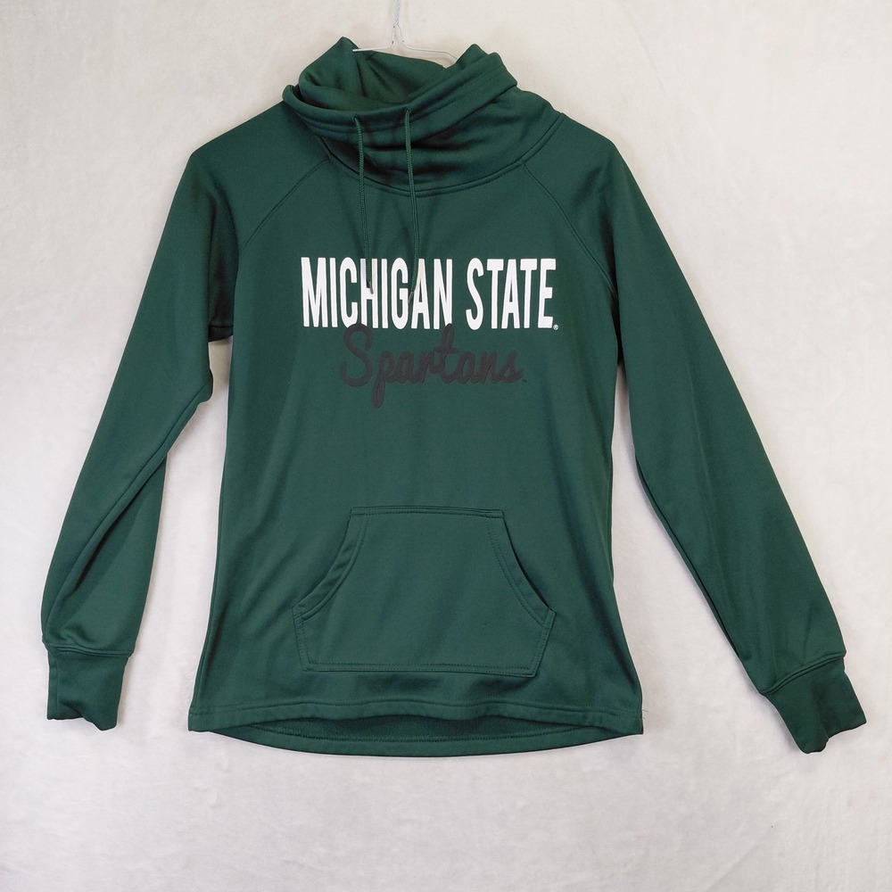 Colosseum Michigan State Spartans Cowl Neck Hoodie Green Mens Medium MSU